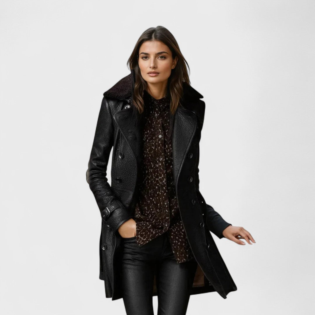 Amélie & Rose™ | The Marie Leather Trenchcoat