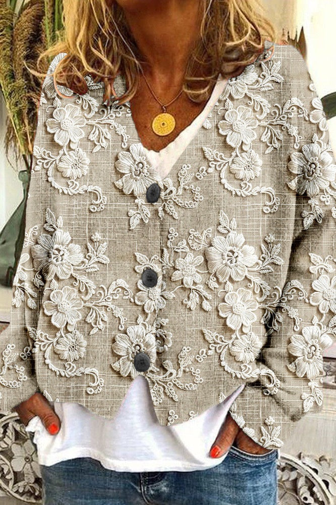 Amélie & Rose™ | Cardigan with Petal Thread