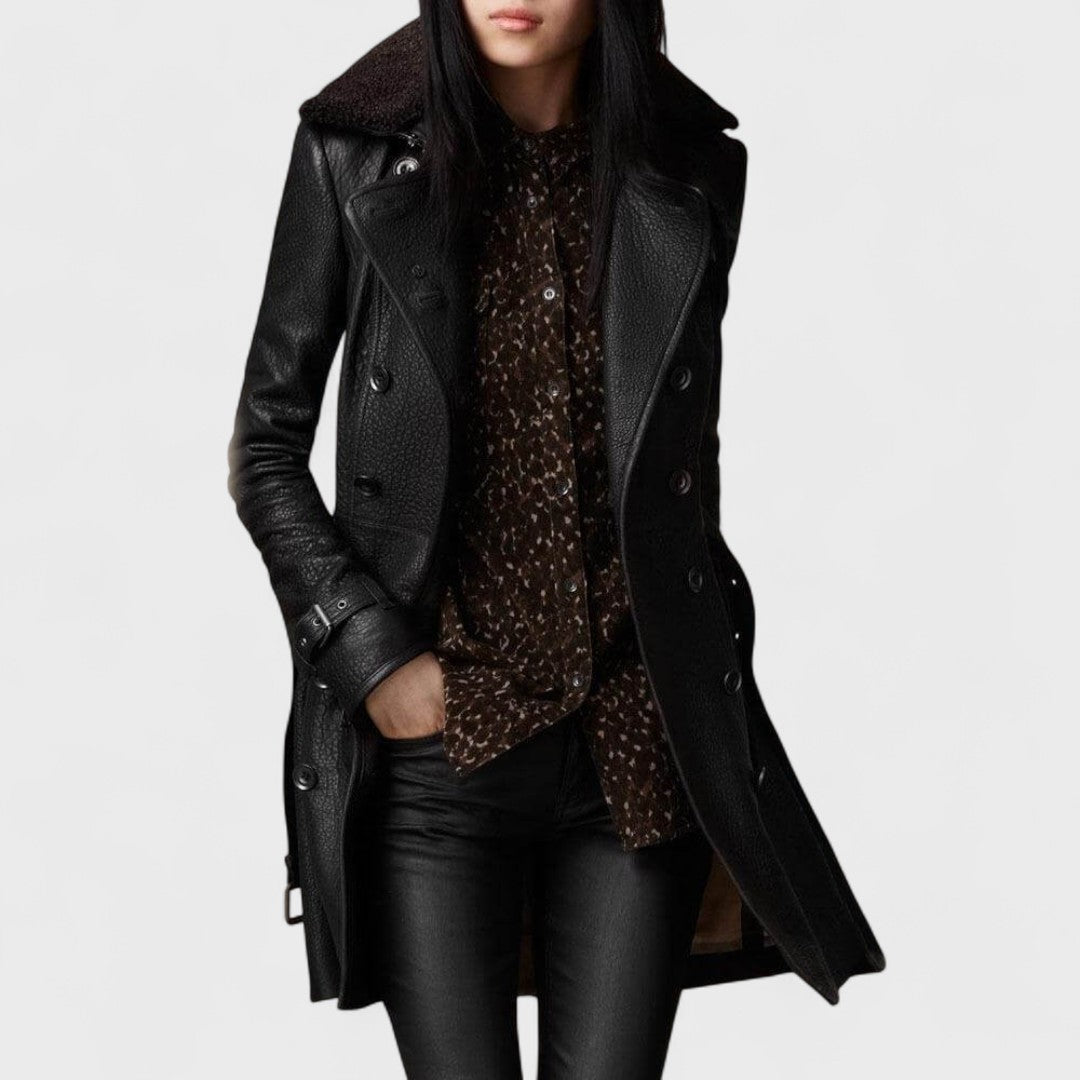 Amélie & Rose™ | The Marie Leather Trenchcoat