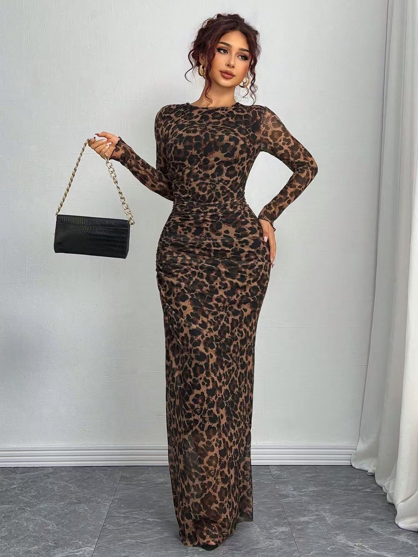 Amélie & Rose™ | The Elara Printed Bodycon Maxi Dress