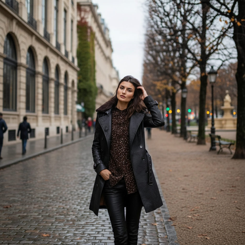 Amélie & Rose™ | The Marie Leather Trenchcoat